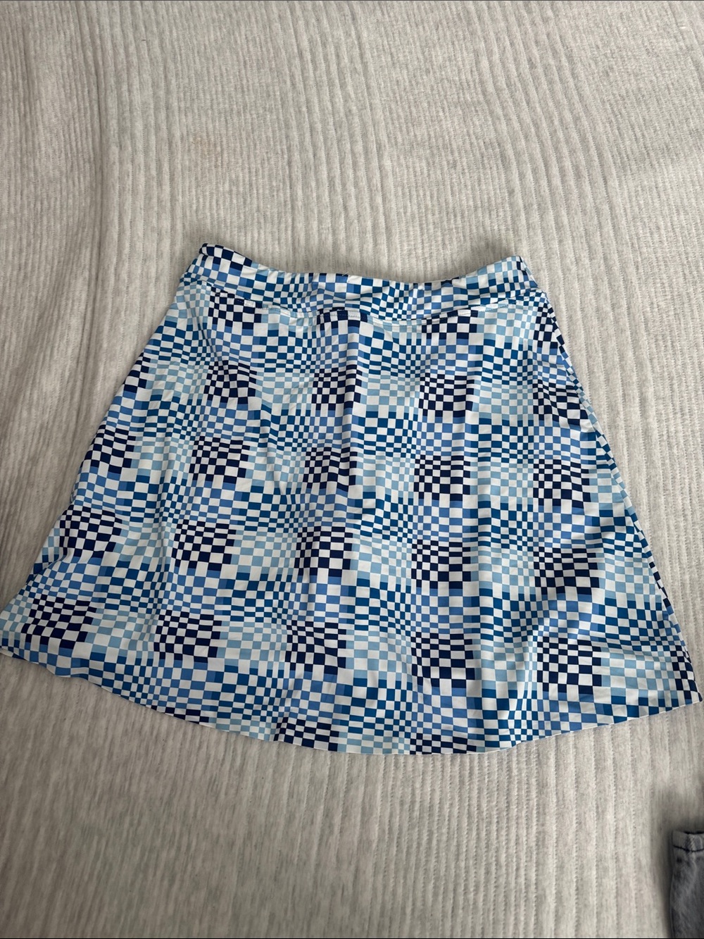 Blue Checkered A-Line Women's Skirt - Picture 7 of 12